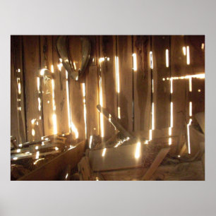 Abandoned Missouri Barn in the Sunset Poster