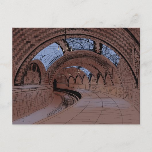 Abandoned NY City Hall U-Bahn Station Illustration Postkarte (Vorderseite)