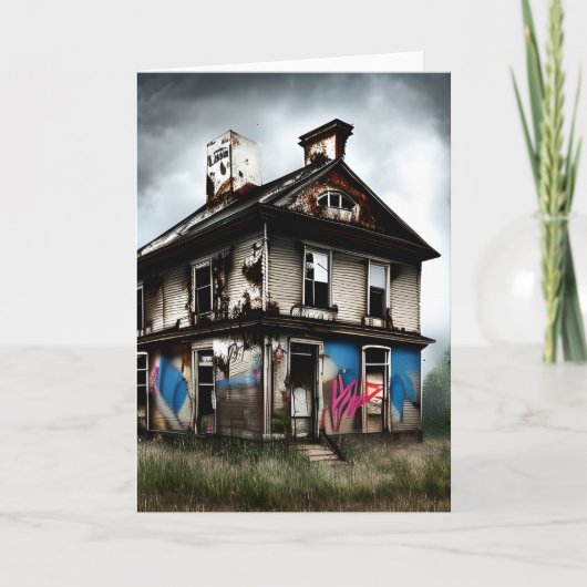 Abandoned Old House Spray Paint Graffiti Karte (Vorderseite)