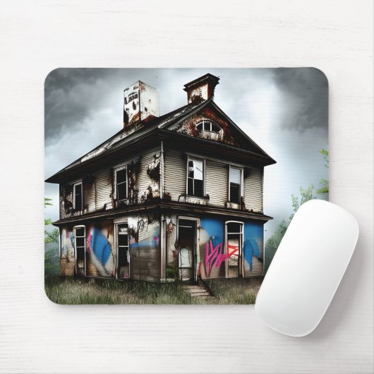 Abandoned Old House Spray Paint Graffiti Mousepad (Mit Mouse)