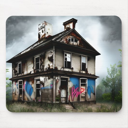 Abandoned Old House Spray Paint Graffiti Mousepad (Vorne)