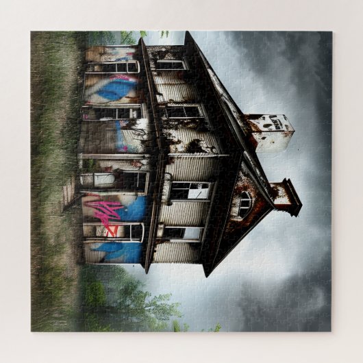 Abandoned Old House Spray Paint Graffiti Puzzle (Horizontal)