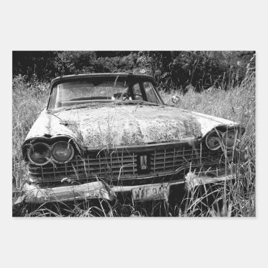 Abandoned Plymouth Car Foto Wrapping Paper Geschenkpapier Set (Vorderseite)