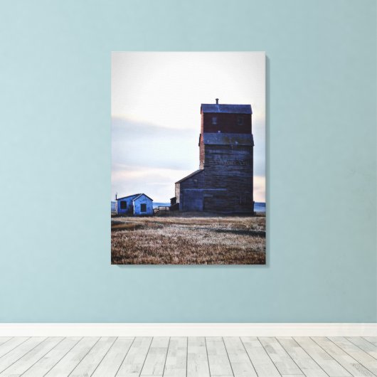 Abandoned Prairie Elevator Stretch Canvas Print Leinwanddruck (Insitu (Holzboden))