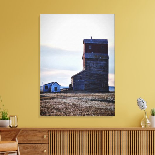 Abandoned Prairie Elevator Stretch Canvas Print Leinwanddruck (Insitu (Wohnzimmer))