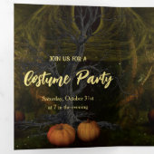 Abandoned Pumpkin Patch Halloween-Party Dreifach Gefaltete Einladung (Innen Erste Seite)