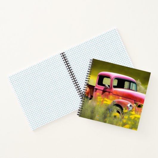 Abandoned Red Truck Grid Notebook Notizblock (Innenseite)