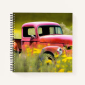 Abandoned Red Truck Grid Notebook Notizblock (Vorderseite)