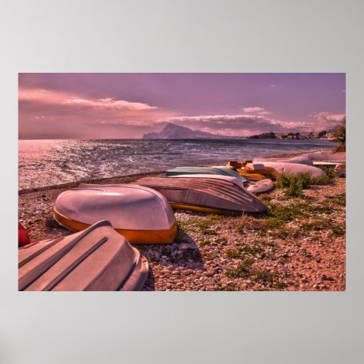 Abandoned Rowing Boats | L'Olla Beach, Altea Poster (Vorne)