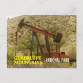 Abandoned, rusty Pump Jack, Guadalupe Mountains NP Postkarte (Vorderseite)