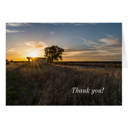 Abandoned Shed Colorado Sunset Danke Card (Vorderseite (Horizontal))