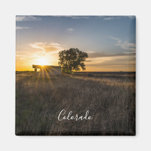 Abandoned Shed Colorado Sunset Magnet