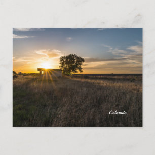 Abandoned Shed Colorado Sunset Postcard Postkarte