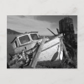 Abandoned Shipwreck Black and White Foto Postkarte (Vorderseite)