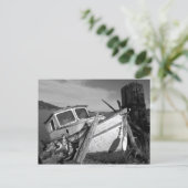 Abandoned Shipwreck Black and White Foto Postkarte (Stehend Vorderseite)