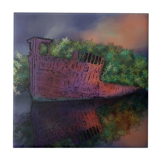 Abandoned SS Ayrfield Keramik Tile Fliese (Vorderseite)