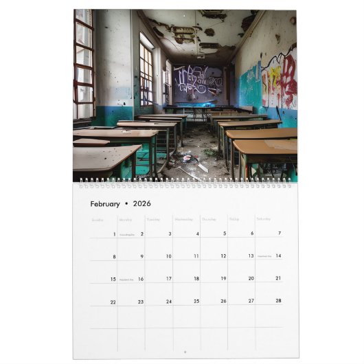 Abandoned, Street Art, Love Spaces, Graffiti Kalender (Feb 2026)