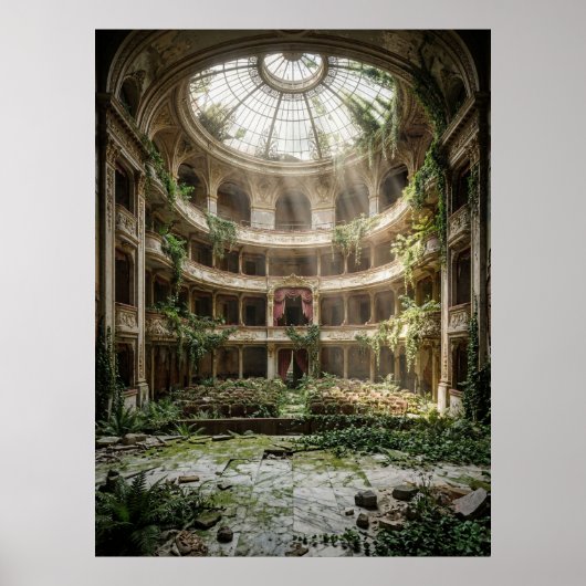 Abandoned Theater Nature Reclaimed Poster (Vorne)