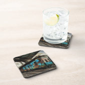 Abandoned Train with Graffiti Urban Street Art Getränkeuntersetzer (Rechte Seite)