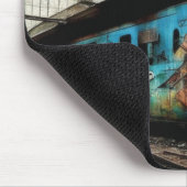 Abandoned Train with Graffiti Urban Street Art Mousepad (Ecke)