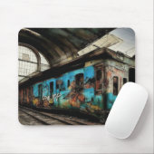 Abandoned Train with Graffiti Urban Street Art Mousepad (Mit Mouse)