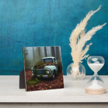 Abandoned Truck Tabletop Art Plaque