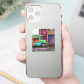 Abandoned Van and Bike Graffiti Urban Art Aufkleber (Telefon)