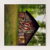 Abandoned Weathered Barn in the Woods Puzzle (Horizontal)