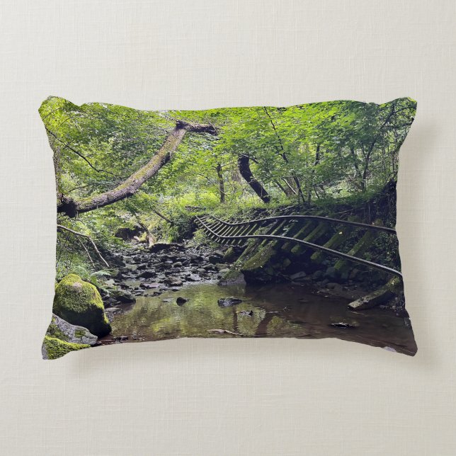 Abandonierte Eisenbahn Dekokissen (Vorderseite)