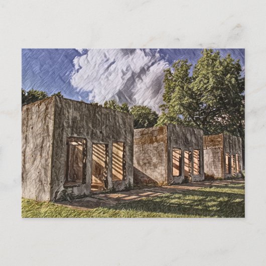 Abandonierte Route 66 Motel-Malerei Postkarte (Vorderseite)