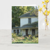 Abandoniertes Haus, Halloween Karte (Gelbe Blume)