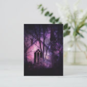 Abandred Church Lila Night Sky Digitale Kunst Postkarte (Stehend Vorderseite)