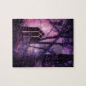 Abandred Church Lila Night Sky Digitale Kunst Puzzle (Horizontal)