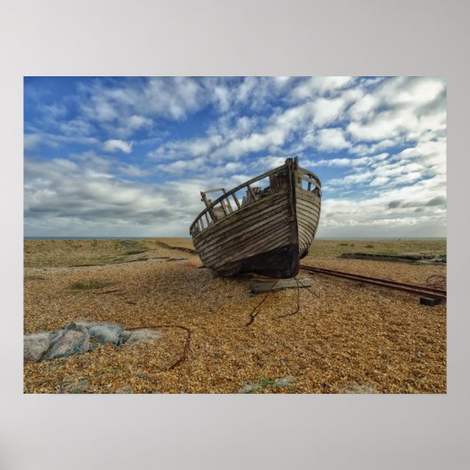 Abandred Holzfischboot | Dungeness Poster (Vorne)