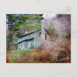 Abandred House and Truck Digital Art Postkarte