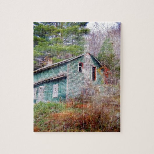 Abandred House and Truck Digital Art Puzzle (Vertikal)
