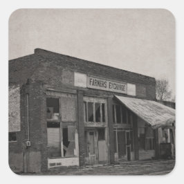 Abanoned Füttern Store Quadratischer Aufkleber