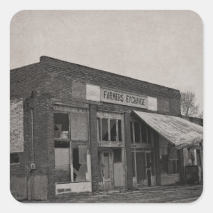 Abanoned Füttern Store Quadratischer Aufkleber