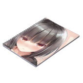 Abashed Anime Girl brünetter Bob Bernsteinaugen Notizblock (Linke Seite)