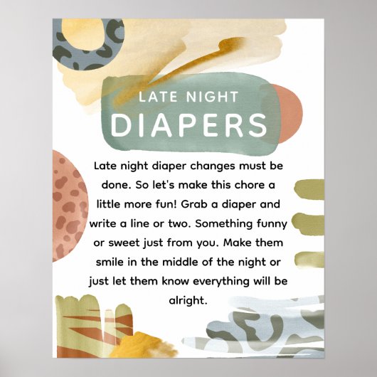 Abastract Baby Dusche 'Late Night Diaper' Poster (Vorne)
