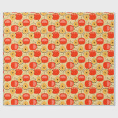 Abb., Apfel, Retro-nahtloser Stil. Geschenkpapier (Flach)