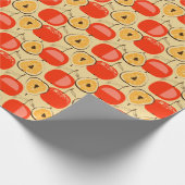 Abb., Apfel, Retro-nahtloser Stil. Geschenkpapier (Ecke)
