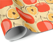Abb., Apfel, Retro-nahtloser Stil. Geschenkpapier (Rolleneckpunkt)