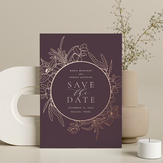 Abb | Blumenfolienkarte Save the Date Folieneinladung