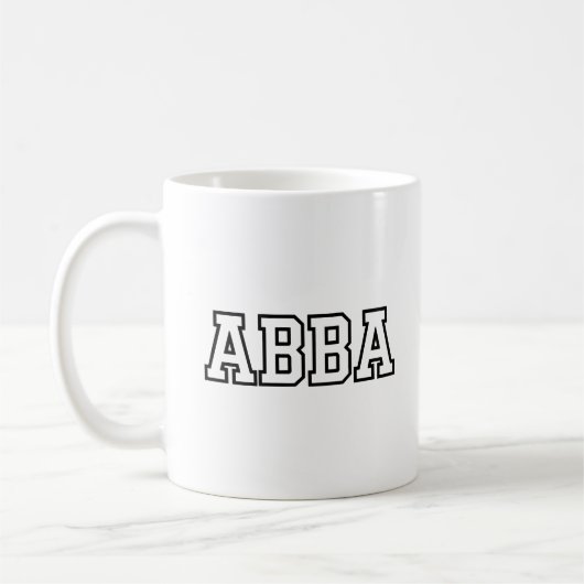 Abba Name Typography Design Kaffeetasse (Links)
