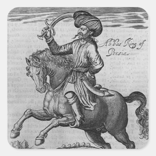 Abbas King of Persia, Illustration Quadratischer Aufkleber (Vorderseite)