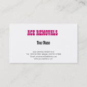 Abbau-Visitenkarte Visitenkarte (Rückseite)