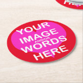 ABBAUOPTIONEN (6/Set) FORM & FARBE. Runder Pappuntersetzer (Angewinkelt)