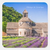 Abbaye de Sénanque in der Provence Quadratischer Aufkleber (Vorderseite)
