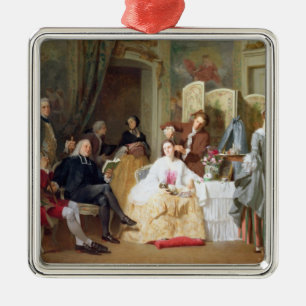 Abbe Prevost Lesung "Manon Lescaut", 1856 Silbernes Ornament